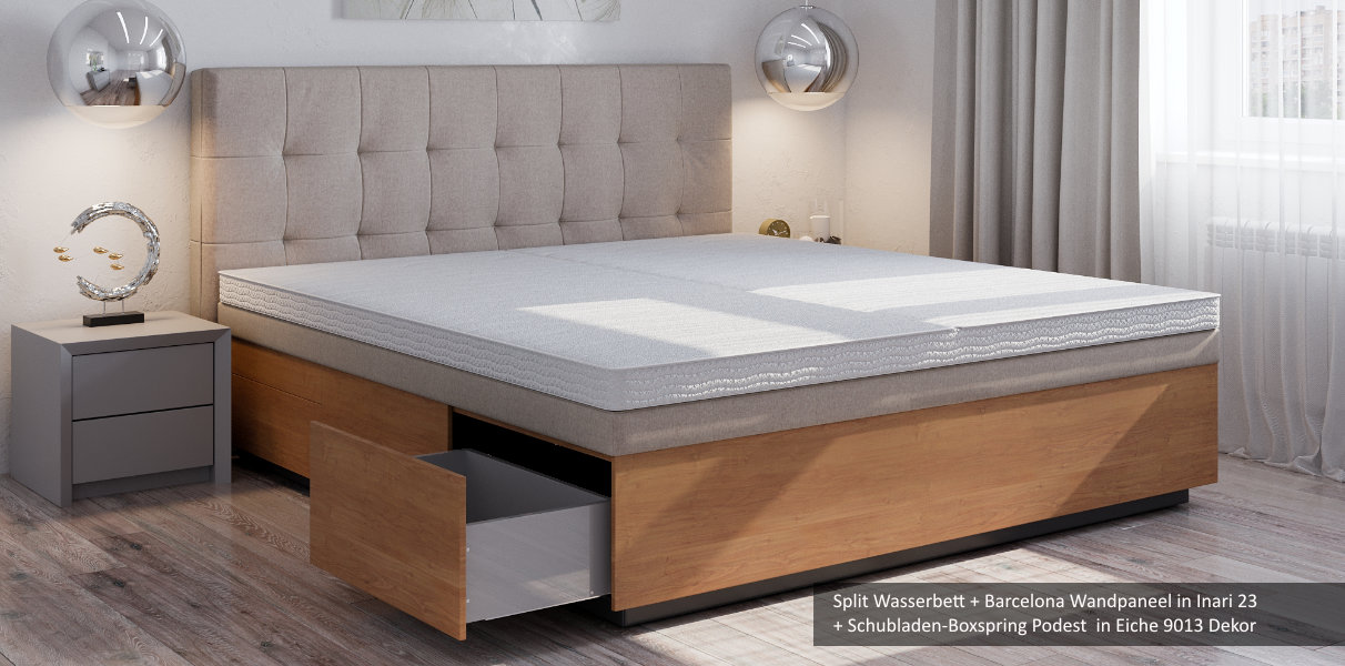 Gelbett mit 6 gro�en Massivholz-Schubladen in Boxspringbett-O Abbildung 3