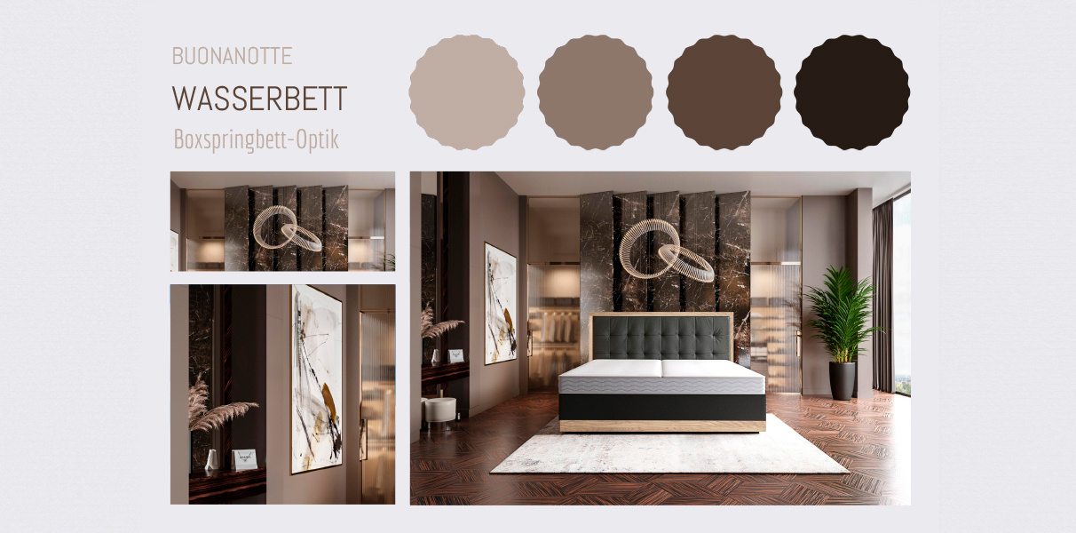 MU) 31065 Classic Wasserbett Buonanotte mit Massivholz in Boxspr Abbildung 2