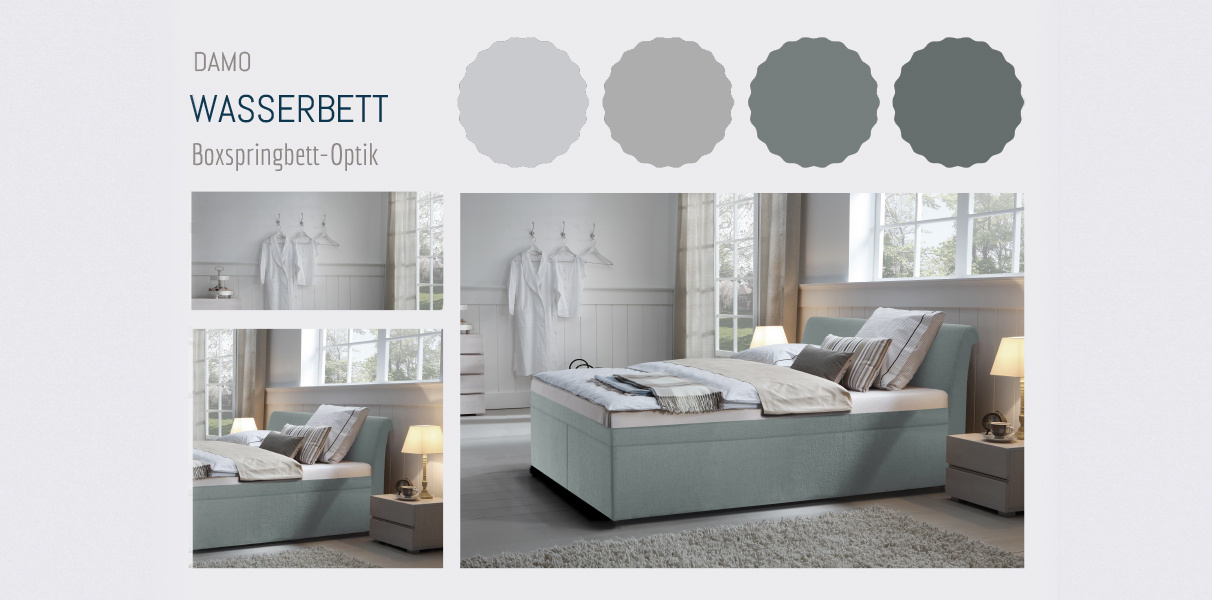 Boxspring-Wasserbett mit Zamo Kopfteil Abbildung 2