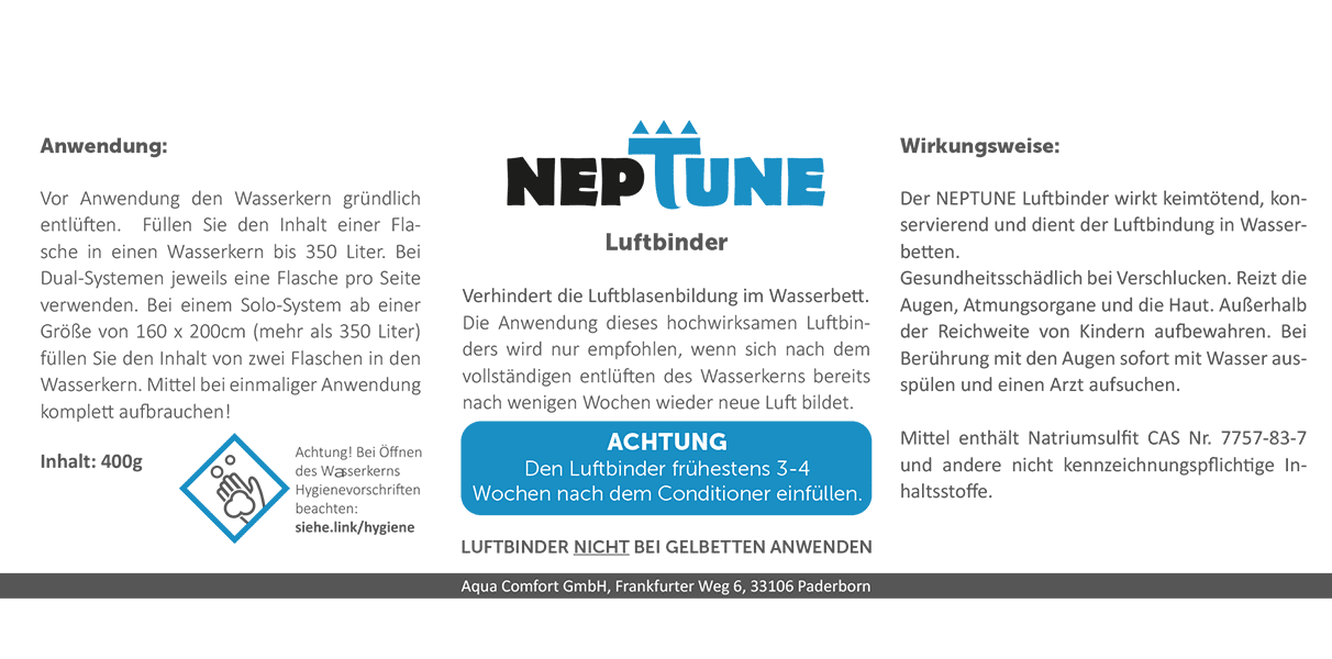 Luftbinder Neptune bindet Luft im Wasserbett Abbildung 3