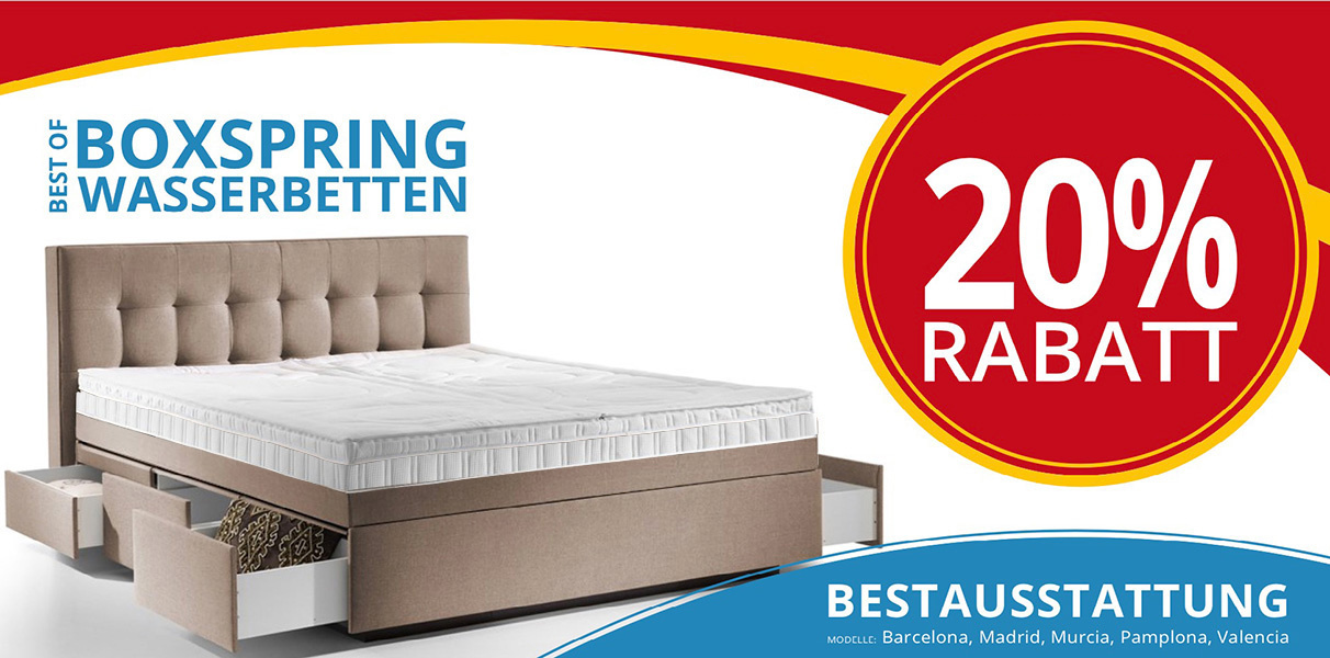 Wasserbett in Boxspringbett Optik mit gro�en Schubladen Abbildung 1
