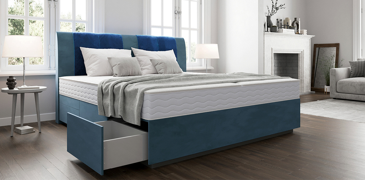 FRA) Boxspring-Wasserbett Pamplona mit Schubladen Abbildung 1