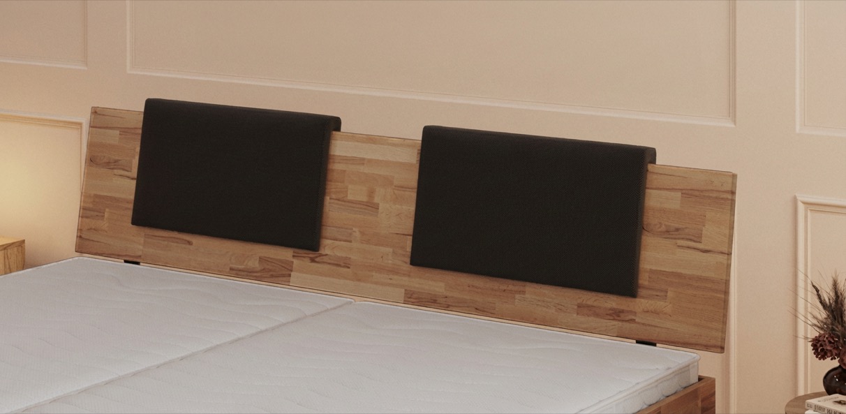 Massivholz Wasserbett mit Schubladenpodest Woodline Varus Abbildung 2