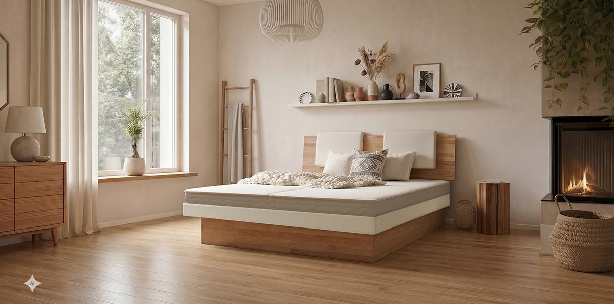 Classic oder Split Wasserbett komplett mit Massivholz-Kopfteil Abbildung 2