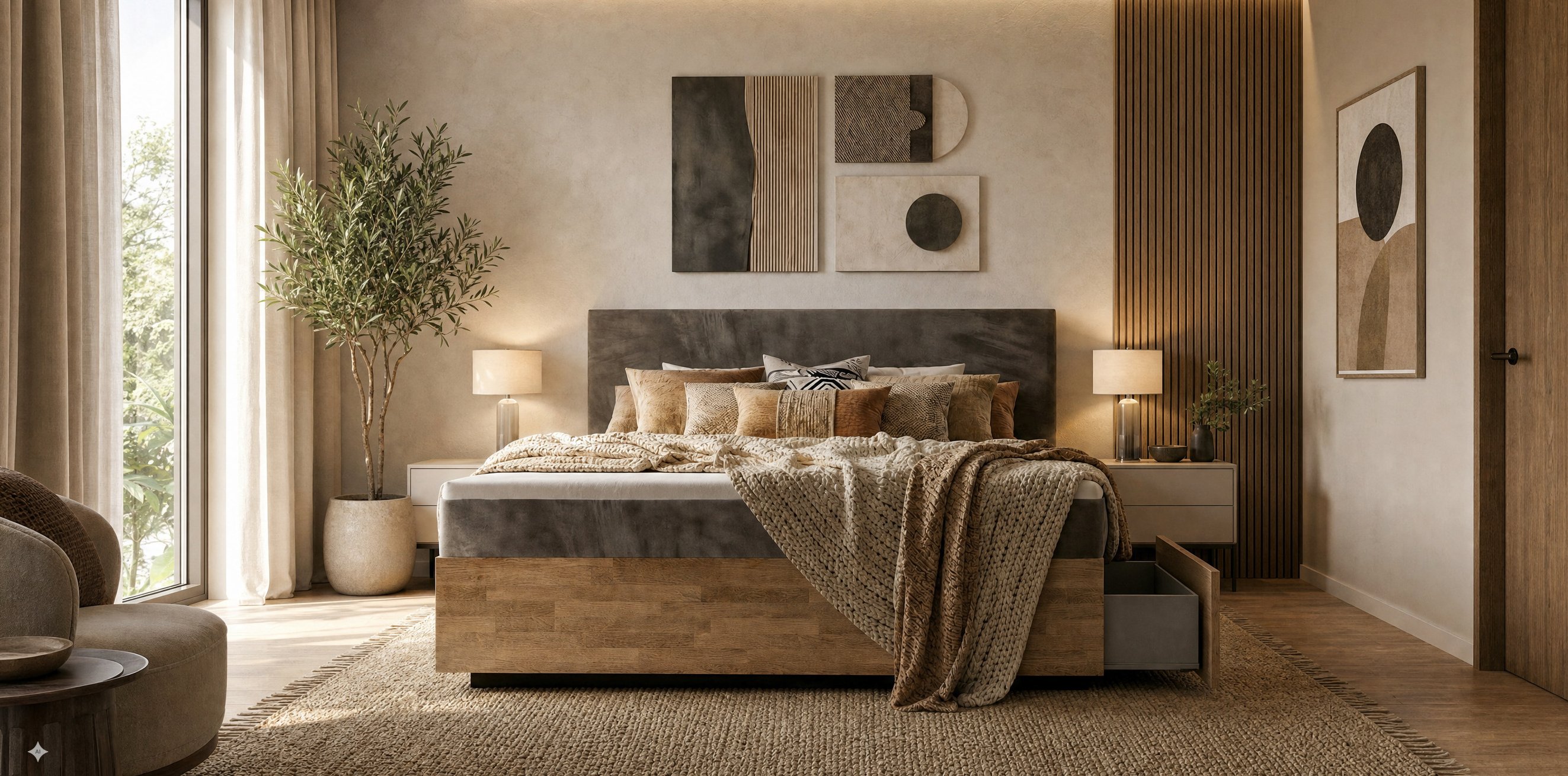Wasserbett mit 6 gro�en Massivholz-Schubladen in Boxspringbett-O Abbildung 2
